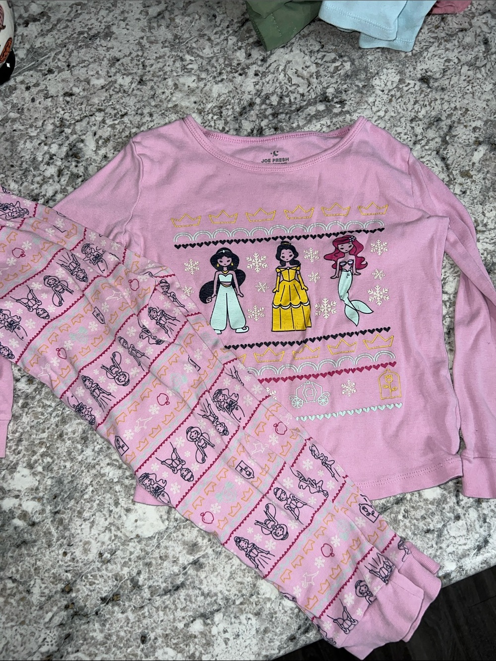 Joe Fresh Pink Disney Princess Long Sleeve Pajama Set